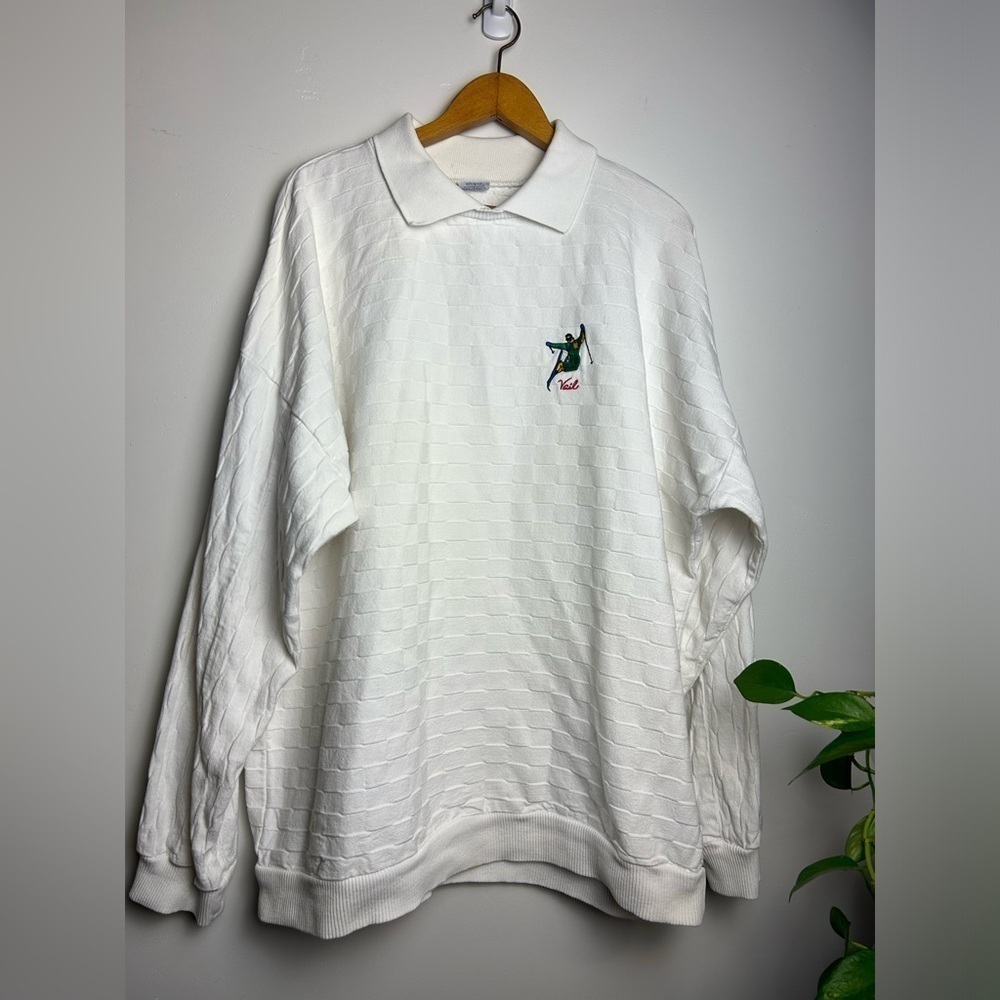 Crazy Shirt Hawaii Vail Embroidery Vintage 80s 90s Waffle Sweatshirt Size Xl